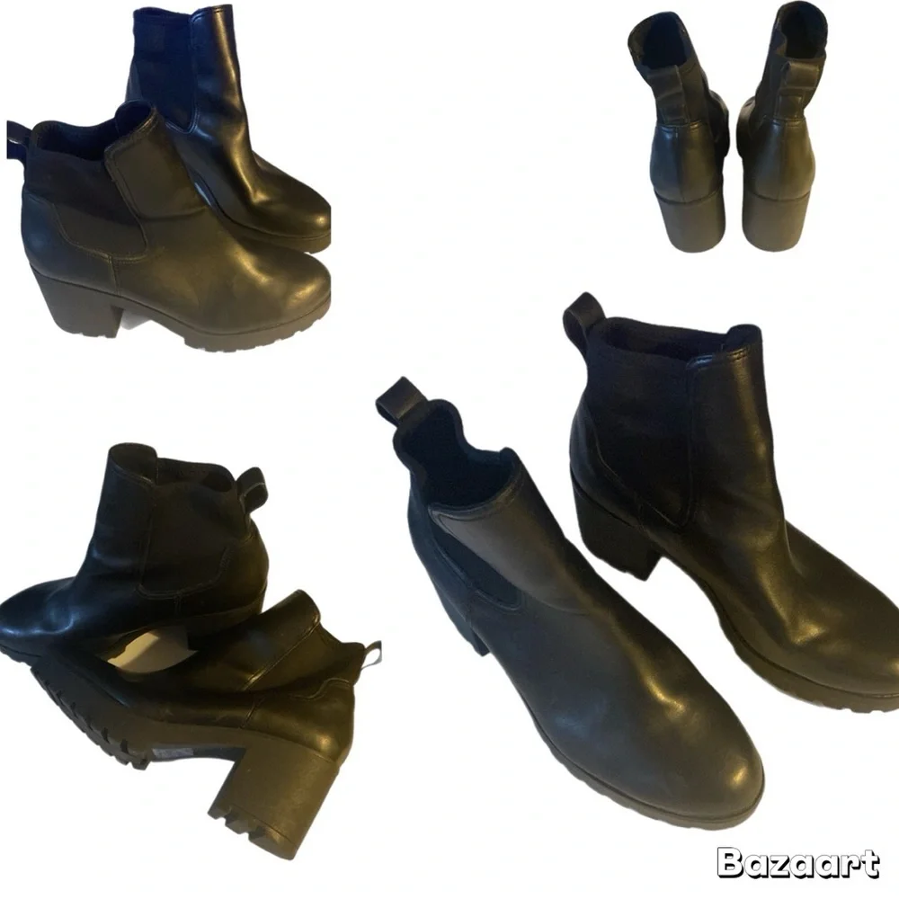 ALDO Chelsea Boots, Ankle Booties, Leather, Platform, Sz 9, chunky, matrix